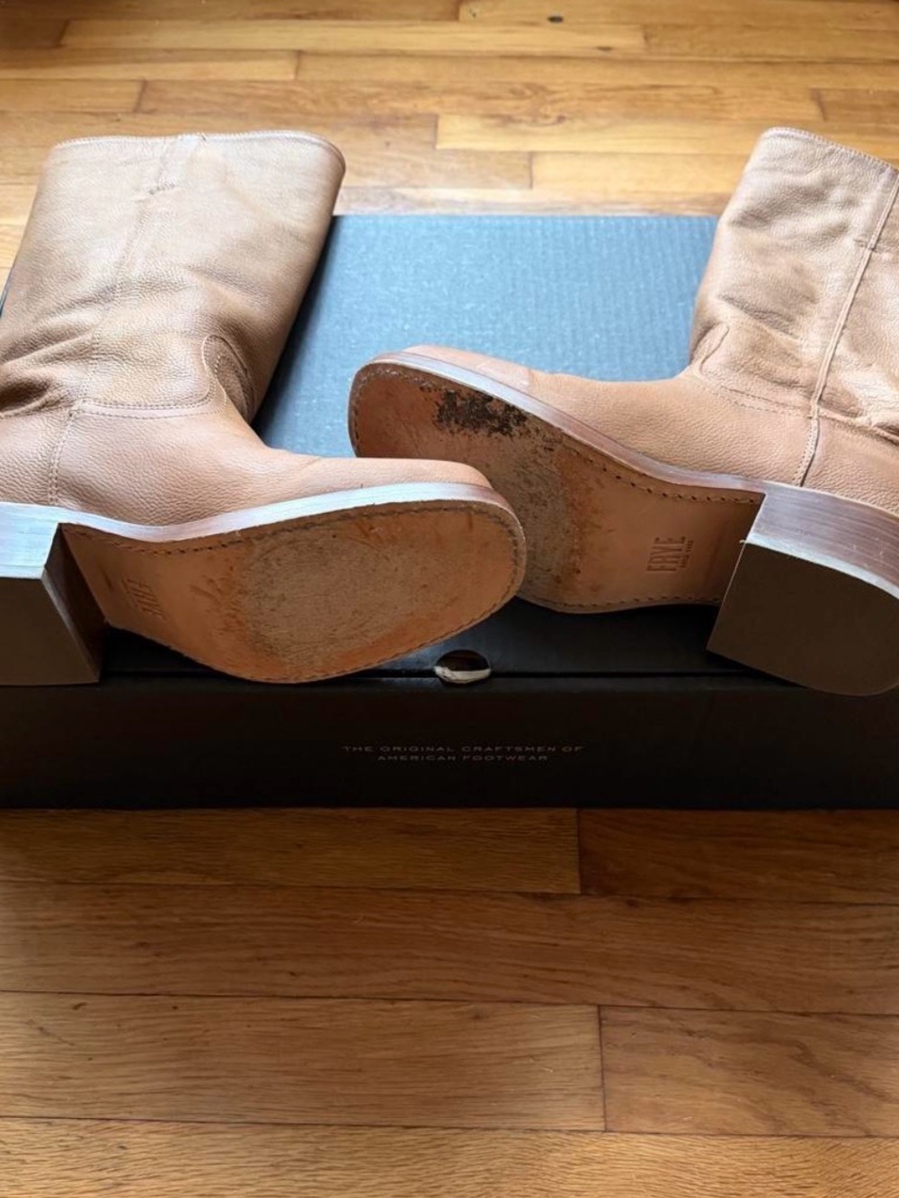 Frye Campus 14L Wide Calf Boots Light Brown Size 8 - Picture 5 of 5